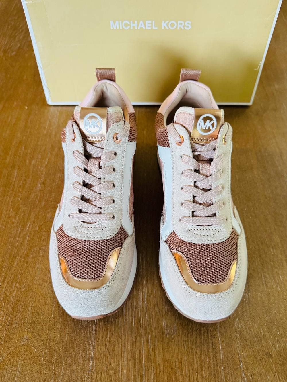 Women’s Michael Kors Wilma Trainers Suede Soft Pink - Picture 2 of 8
